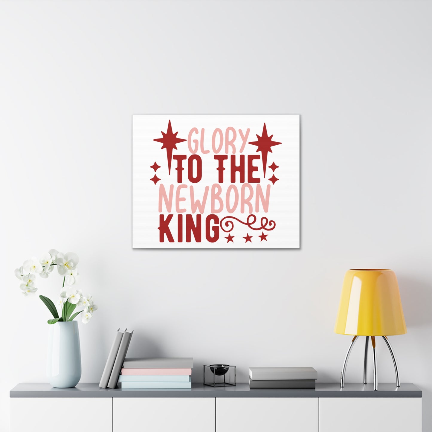 The Newborn King Luke 2:13-14 Christian Wall Art Print Ready to Hang