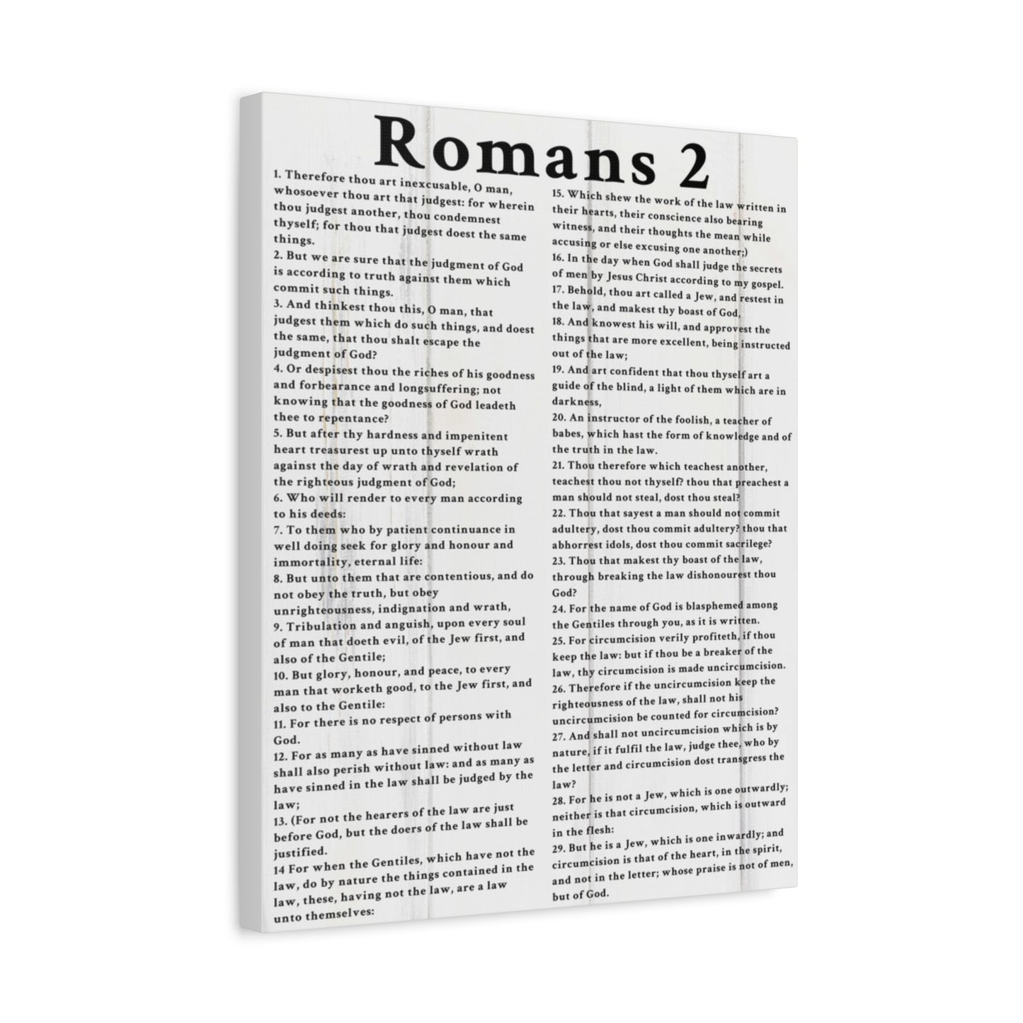 Scripture Walls Romans 2 White Bible Verse Canvas Christian Wall Art Ready to Hang Unframed