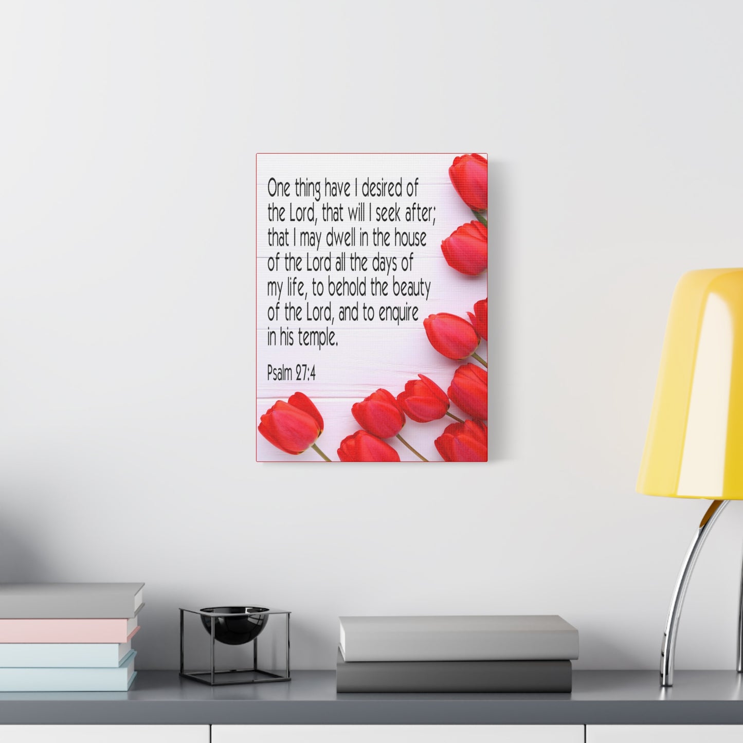 Scripture Canvas The Beauty of The Lord Psalm 27:4 Christian Wall Art Bible Verse Print Ready to Hang