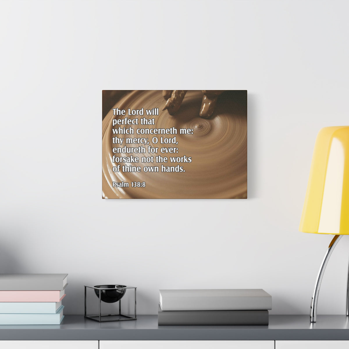 Scripture Canvas The Lord Will Perfect Psalm 138:8 Christian Wall Art Bible Verse Print Ready to Hang