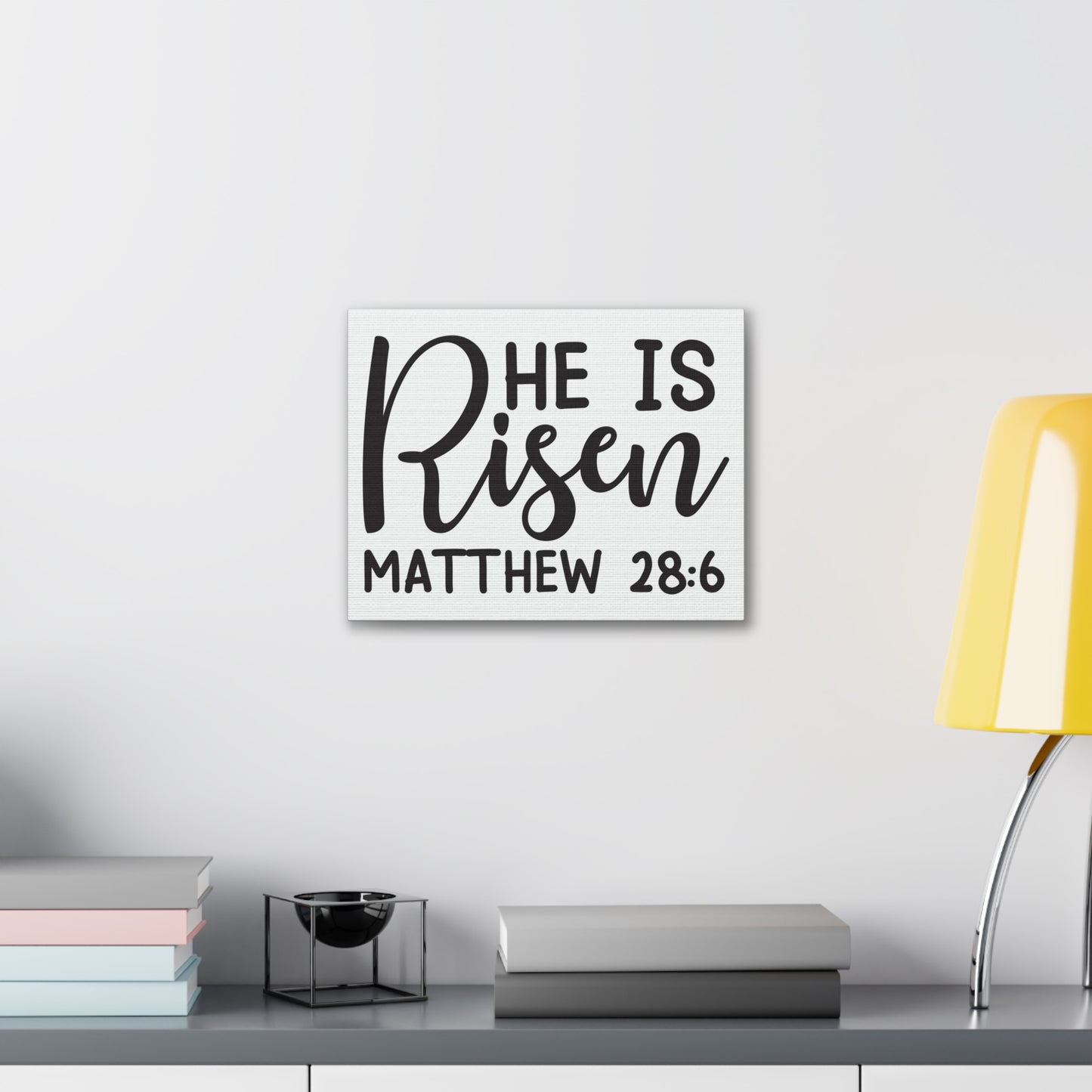 He Is Risen Matthew 28:6 Bible Verse Canvas Christian Wall Art Ready To Hang