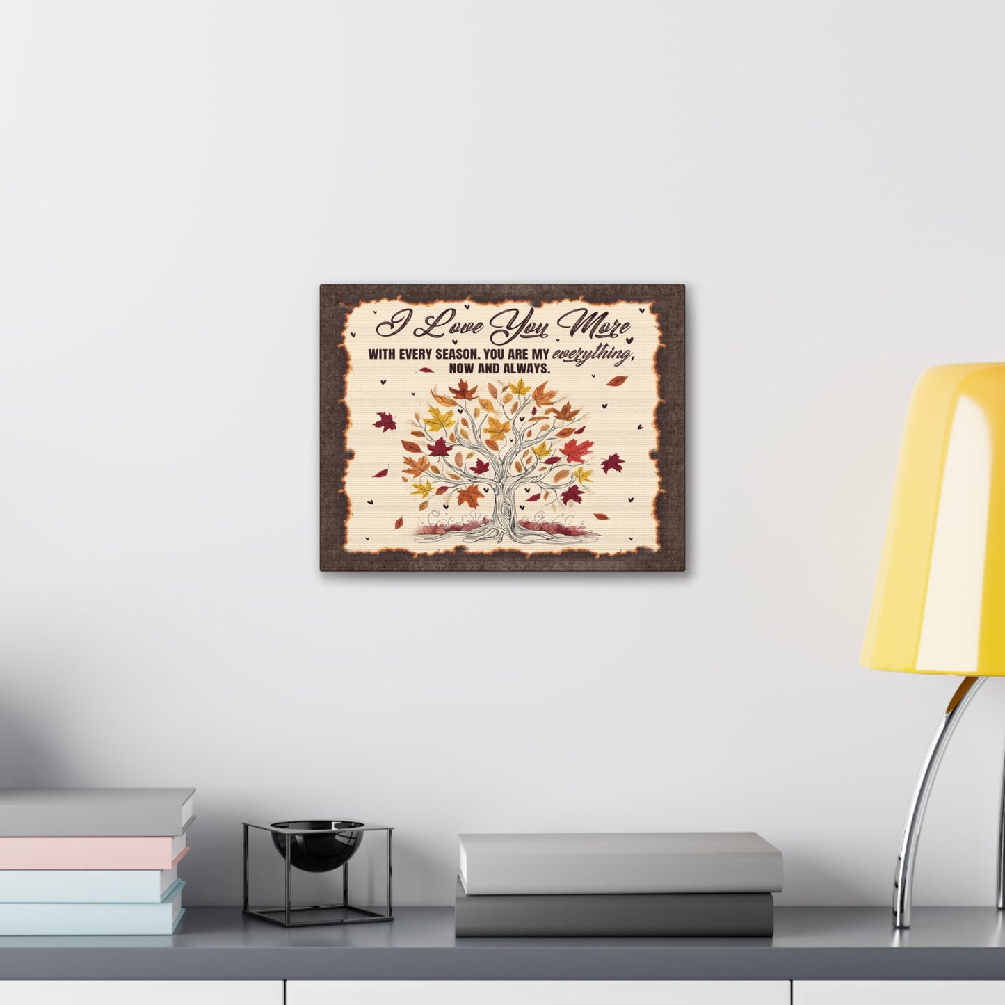 To My Wife I Love You More - Seasonal Tree of Love Canvas Wall Art - Heartfelt Gift for Every Season