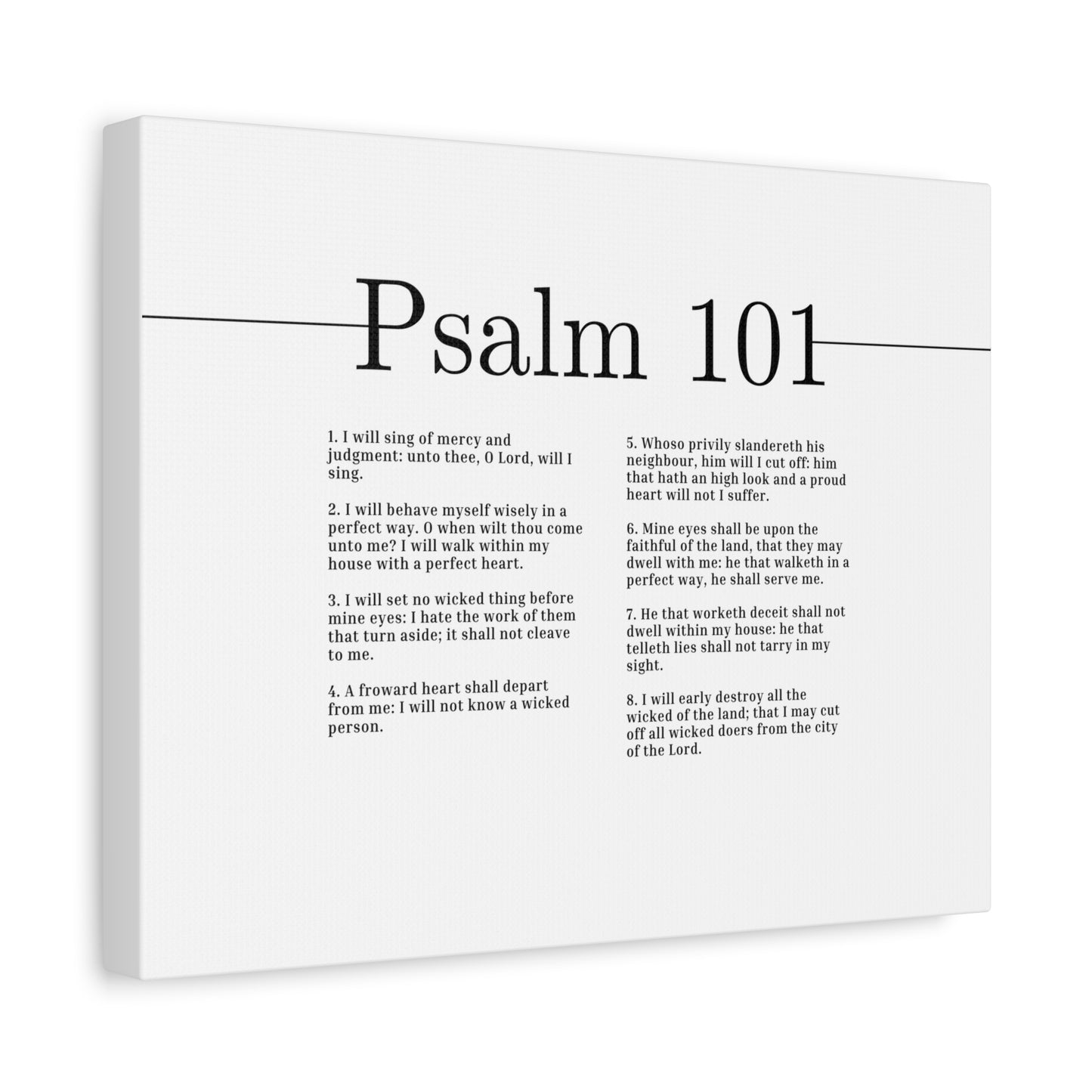 Scripture Canvas Sing Of Mercy And Judgement Psalm 101 Christian Wall Art Bible Verse Print Ready to Hang