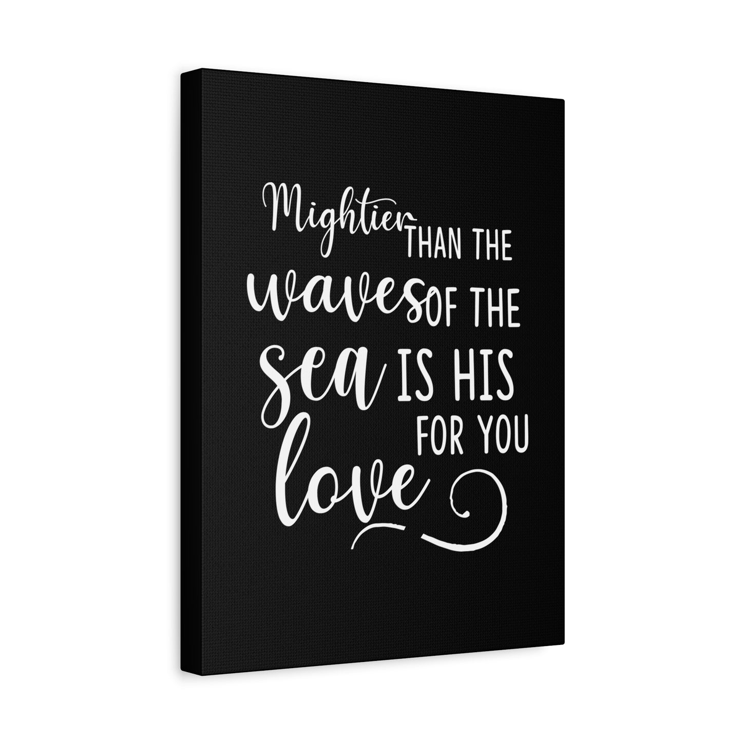 Scripture Canvas Mightier Than The Waves Of The Sea Psalm 93:4 Christian Wall Art Bible Verse Print Ready to Hang