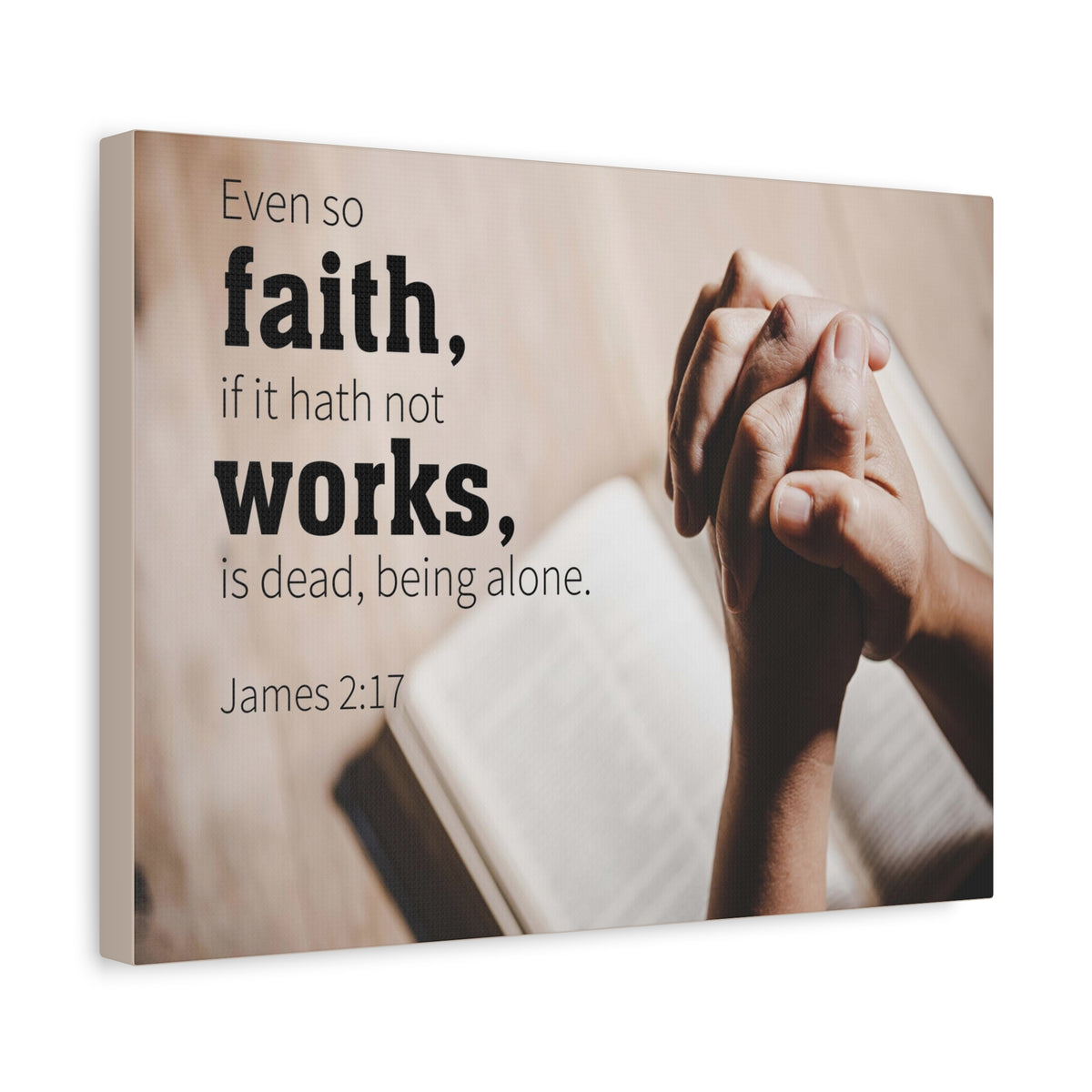 Scripture Canvas Faith Works James 2:17 Christian Wall Art Bible Verse Print Ready to Hang