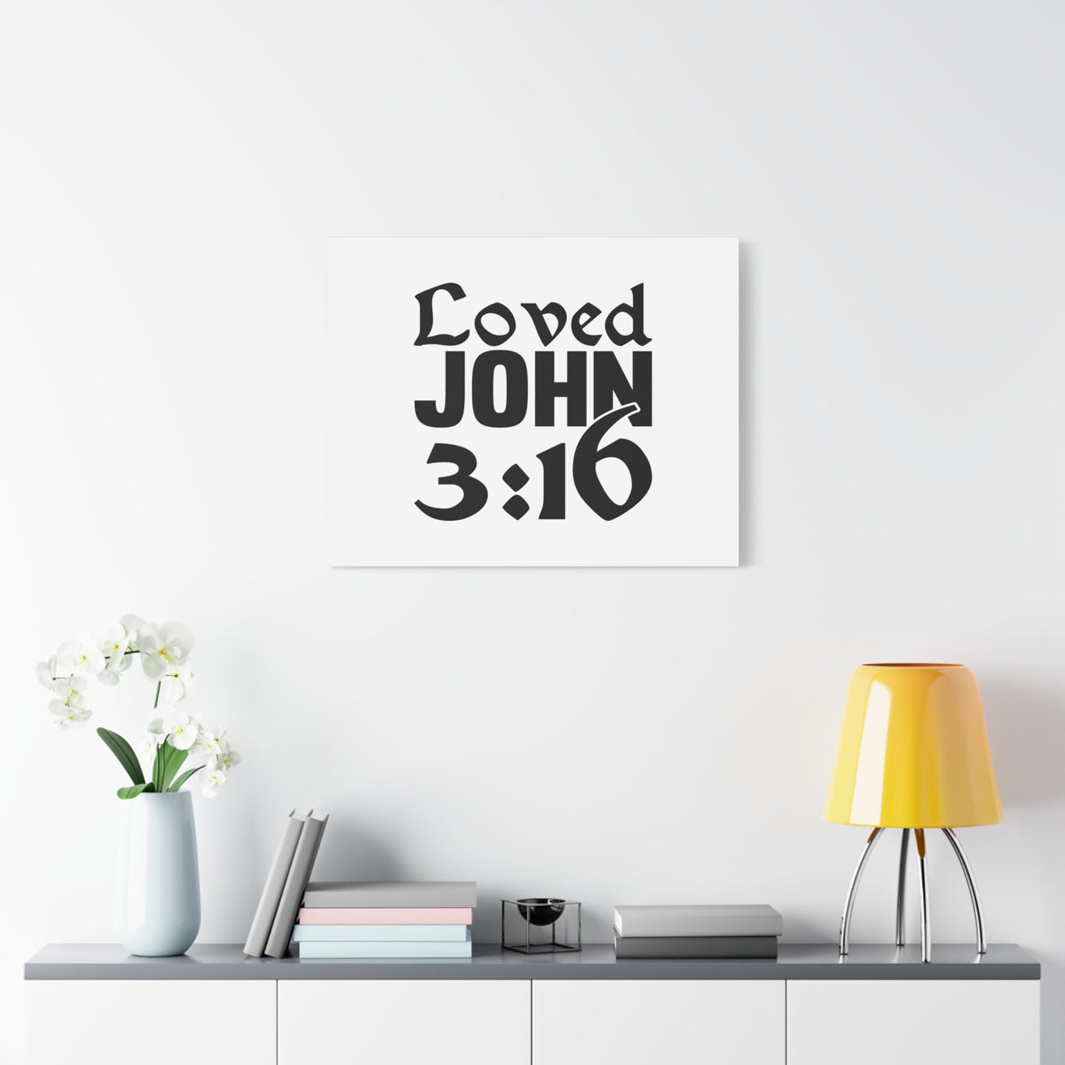 Scripture Canvas Loved John 3:16 Christian Wall Art Bible Verse Print Ready to Hang