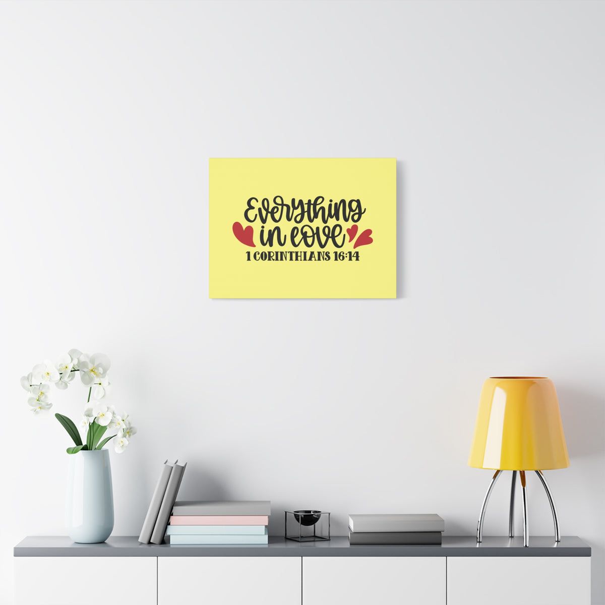 Scripture Canvas In Love 1 Corinthians 16:14 Christian Wall Art Bible Verse Print Ready to Hang