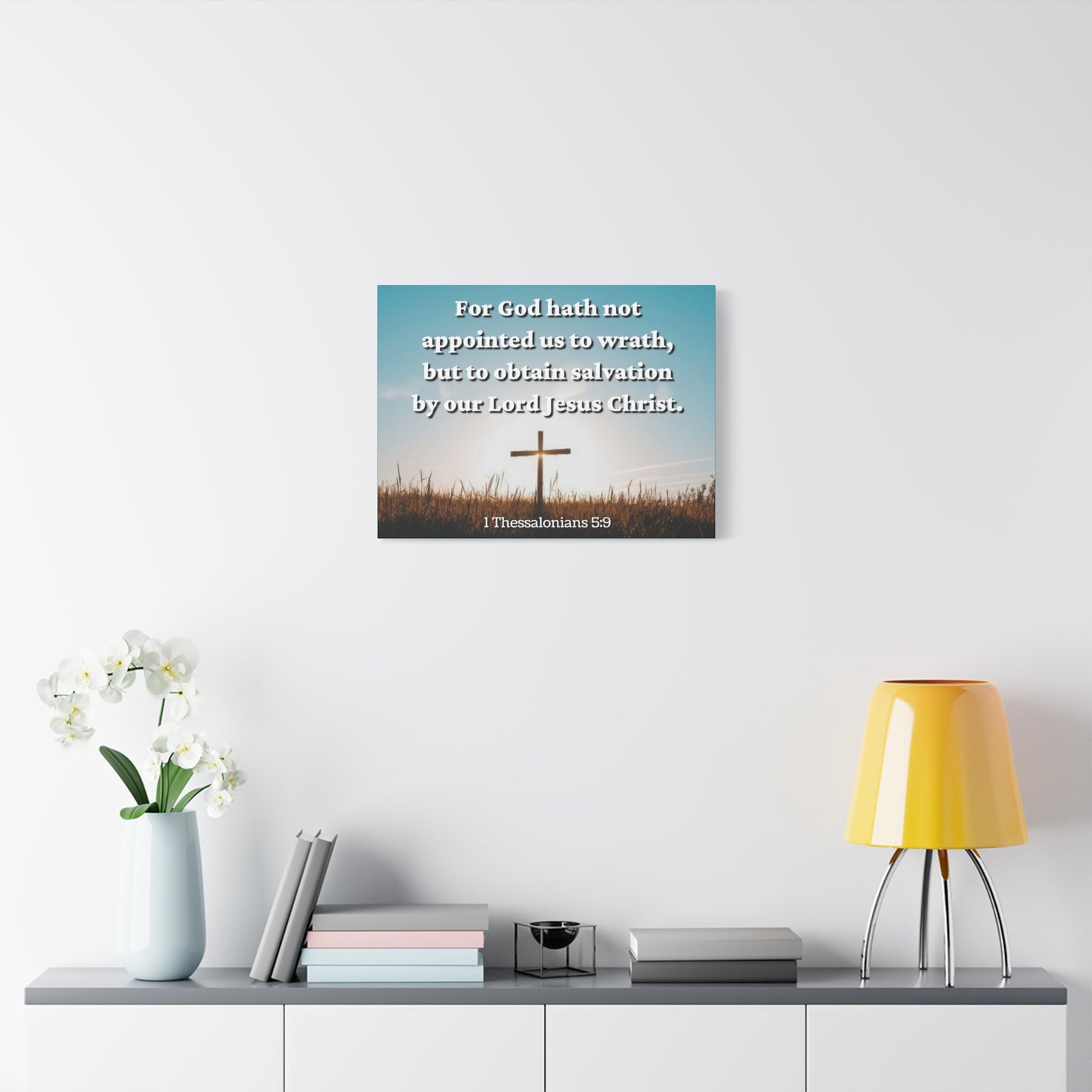 Scripture Canvas To Obtain Salvation 1 Thessalonians 5:9 Christian Wall Art Bible Verse Print Ready to Hang