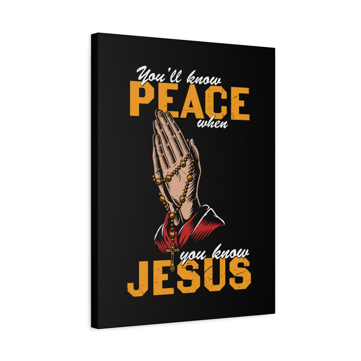 Scripture Canvas You'll Know Peace Rosary Psalms 96:1-13 Christian Wall Art Bible Verse Print Ready to Hang