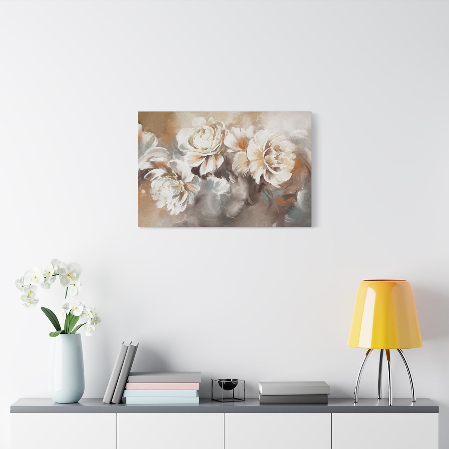 Oil Painting With Flower Rose & Peonies Flower Canvas Wall Art for Home Decor Ready-to-Hang