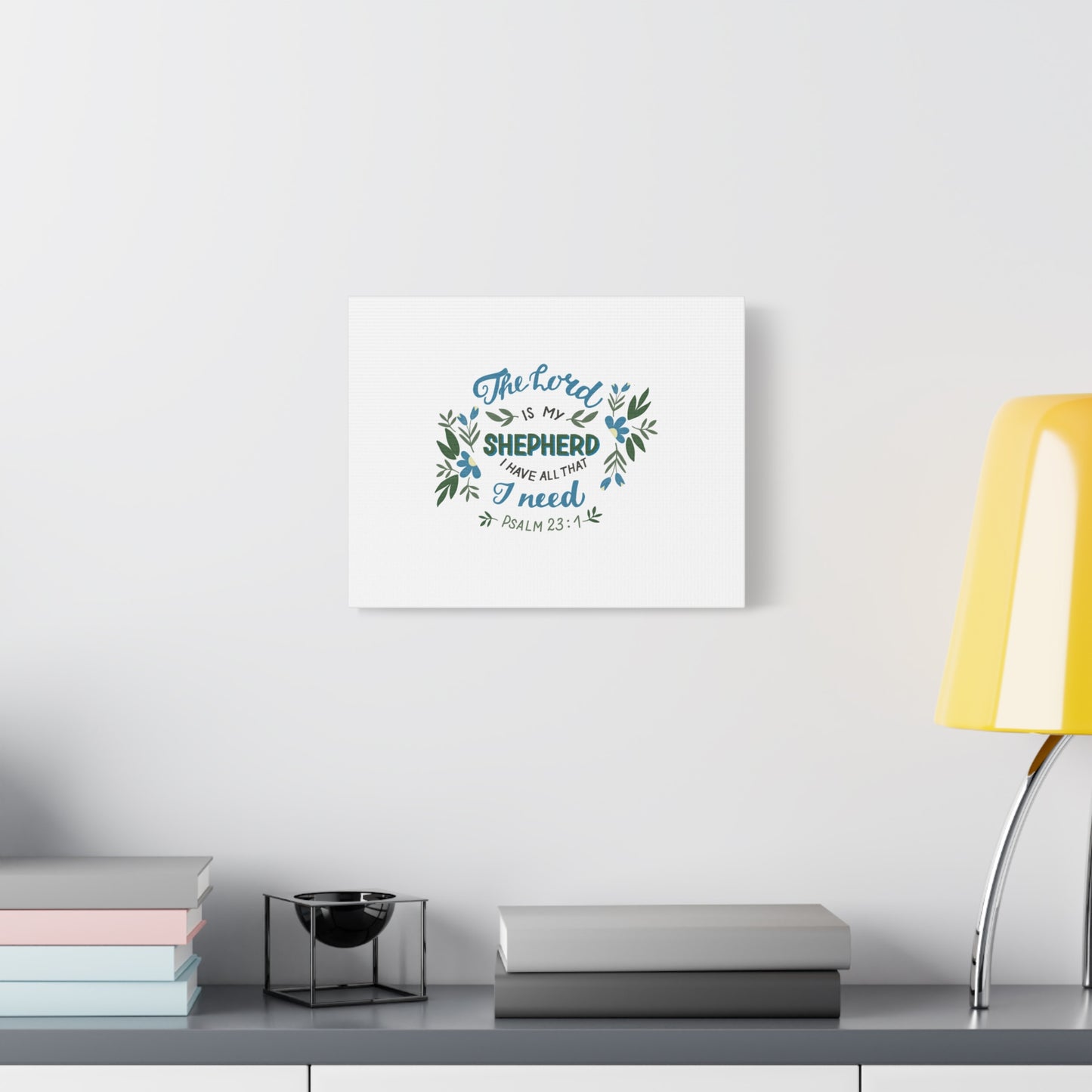 Scripture Canvas The Lord Is My Shepherd Psalm 23:1 Christian Wall Art Bible Verse Print Ready to Hang