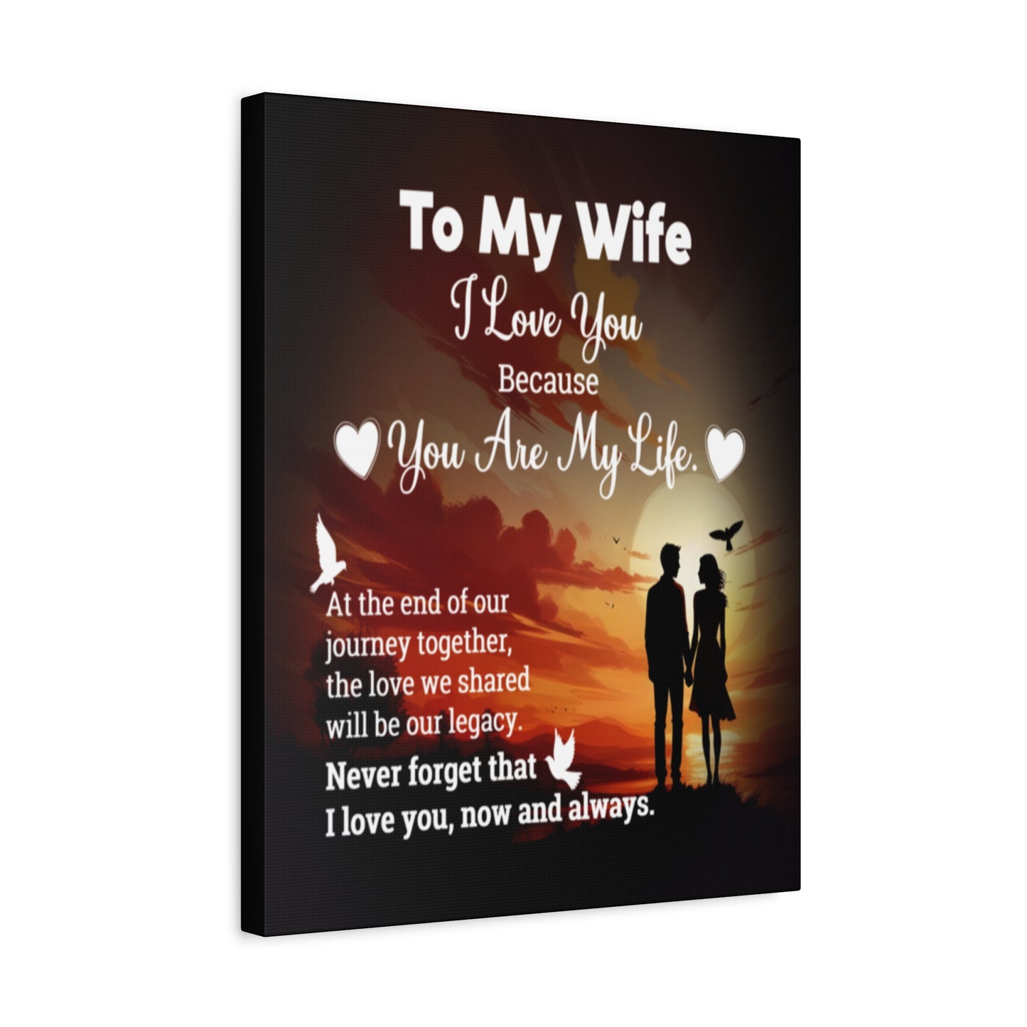To My Wife Sunset Romance Canvas Wall Art - Heartfelt Gift of Love & Legacy
