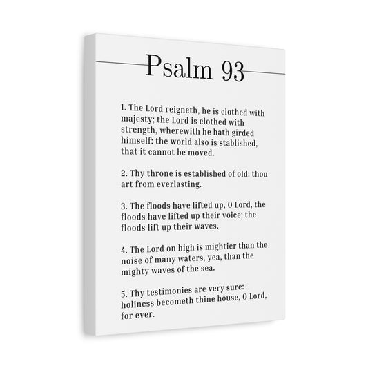 Scripture Canvas The Lord Is Clothed With Strength Psalm 93 Christian Wall Art Bible Verse Print Ready to Hang