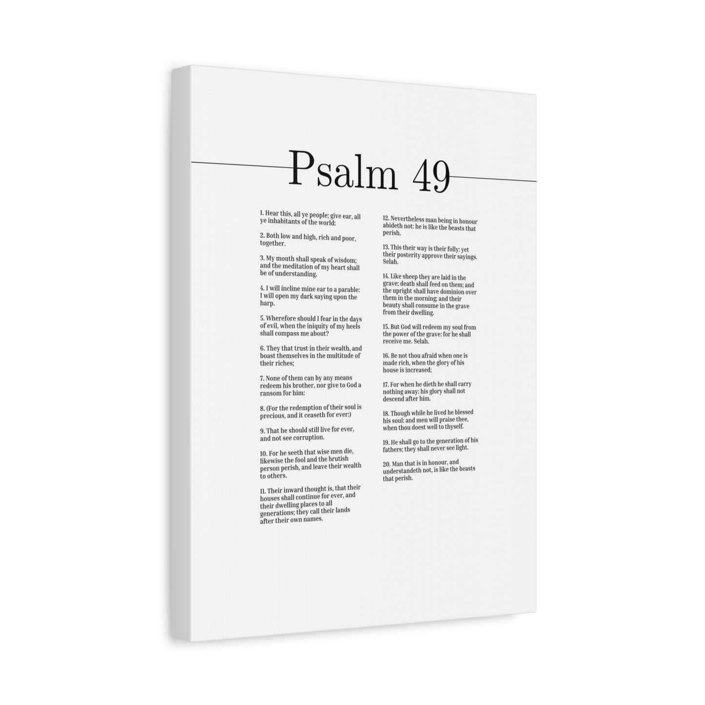 Scripture Canvas God Will Redeem My Soul Psalm 49 Christian Wall Art Bible Verse Print Ready to Hang
