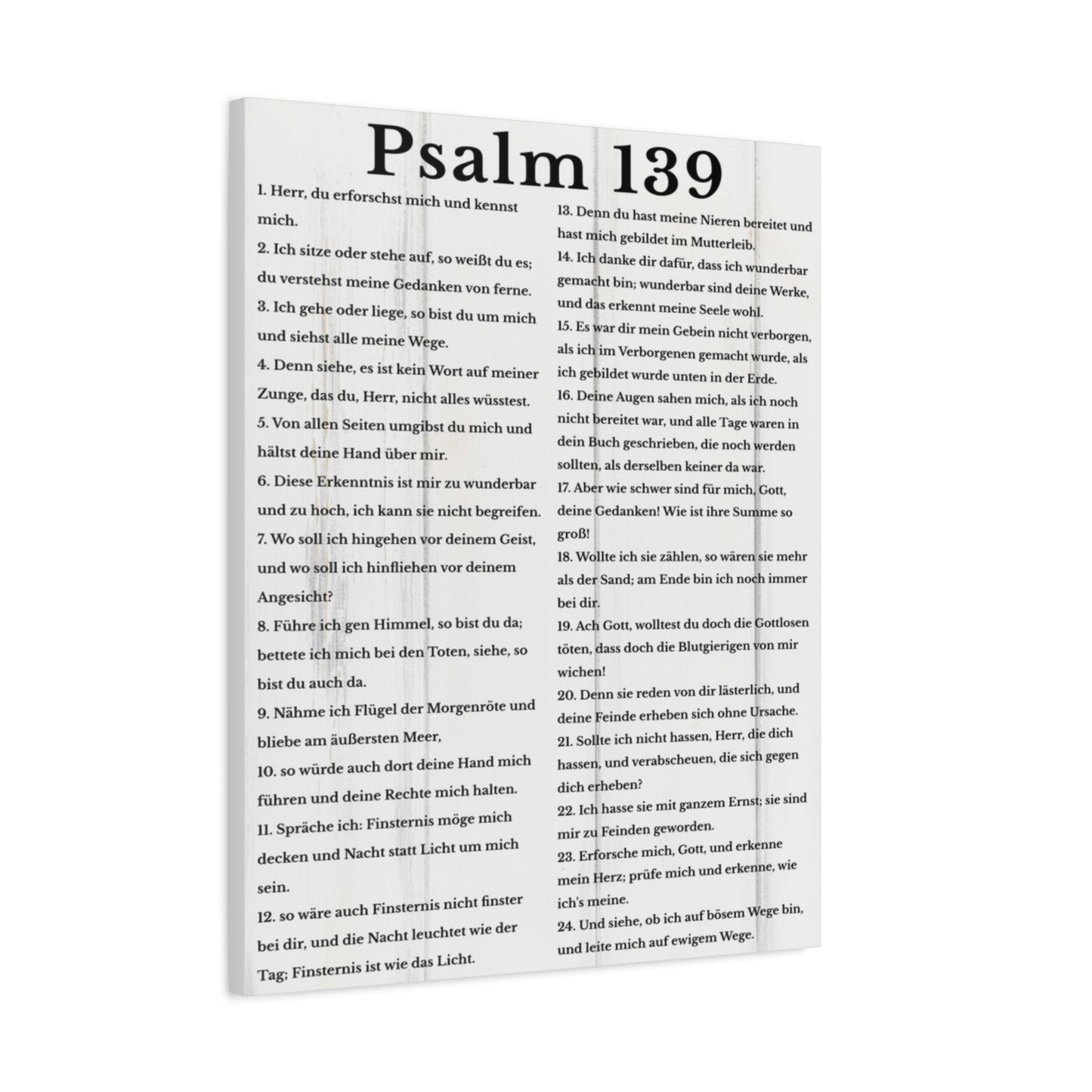 Scripture Walls Psalm 139 German White Bible Verse Canvas Christian Wall Art Ready to Hang Unframed