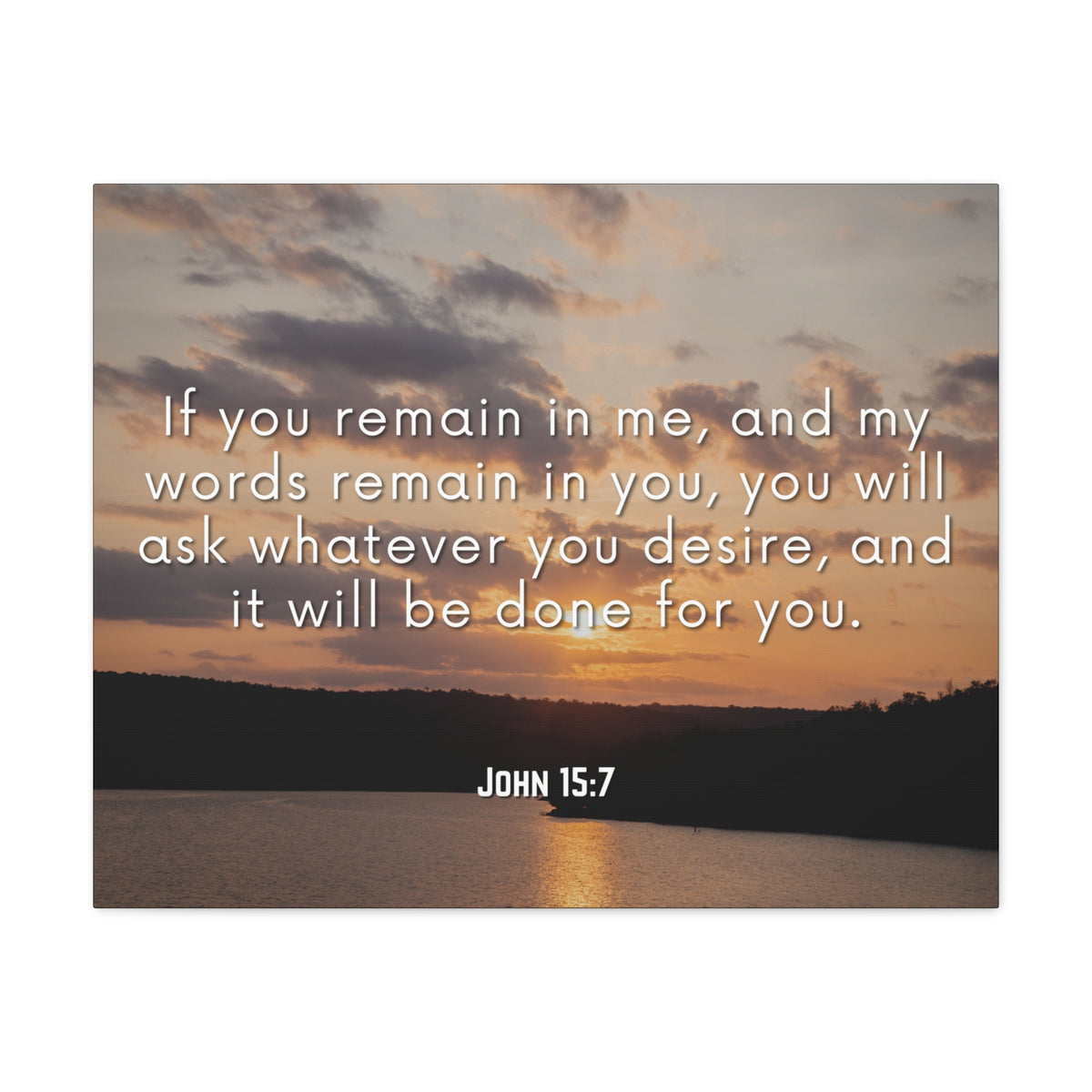 Scripture Canvas Remain In Me John 15:7 Christian Wall Art Bible Verse Print Ready to Hang