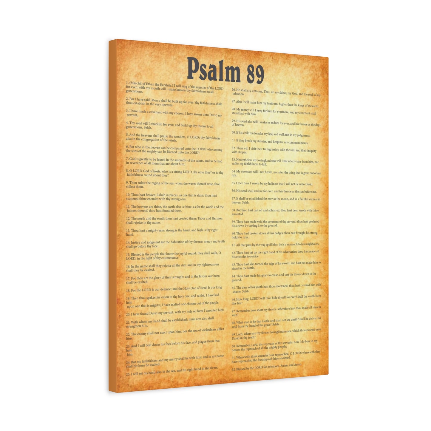 Scripture Walls Psalm 89 Gold Bible Chapter Canvas Christian Wall Art Ready to Hang