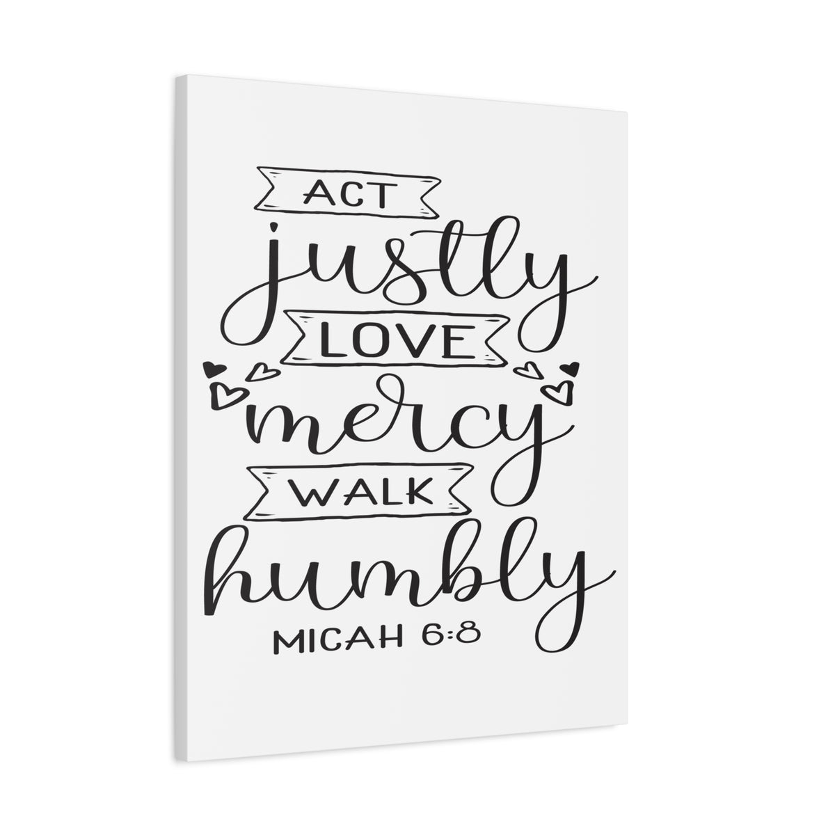 Scripture Canvas Act Justly Love Micah 6:8 Christian Wall Art Bible Verse Print Ready to Hang