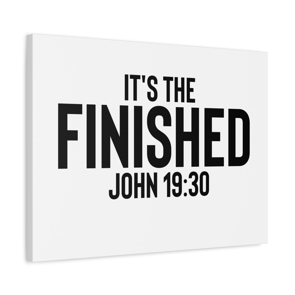 Scripture Canvas It's The Finished John 19:30 Christian Wall Art Bible Verse Print Ready to Hang
