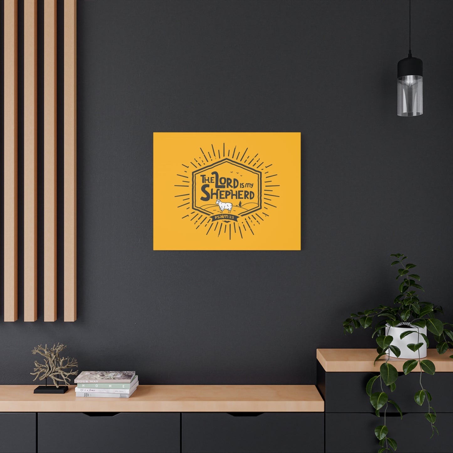Scripture Canvas The Lord Is My Shepherd Psalm 23 Christian Wall Art Bible Verse Print Ready to Hang