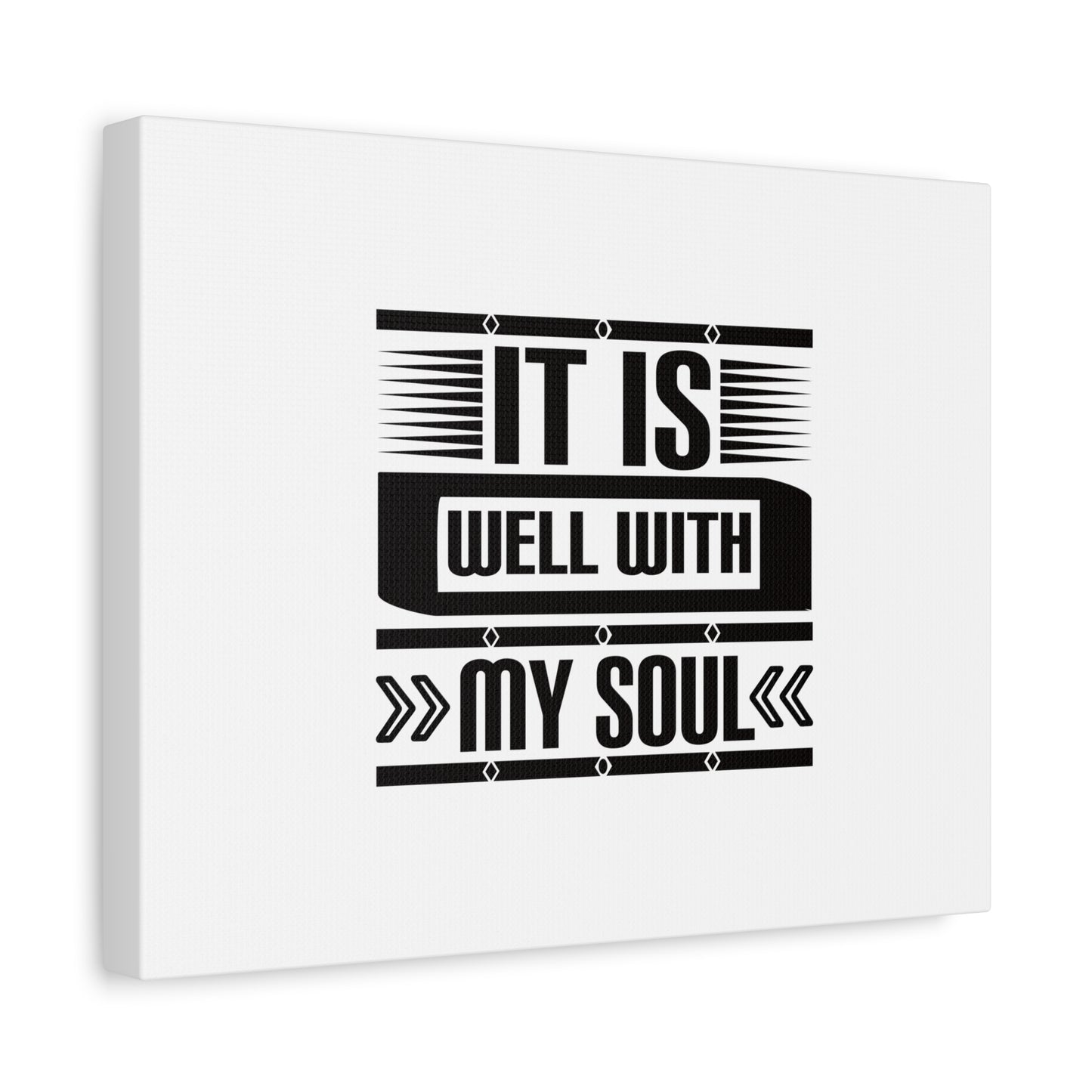 Scripture Canvas It Is Well With My Soul Psalm 42:7 White Christian Wall Art Bible Verse Print Ready to Hang