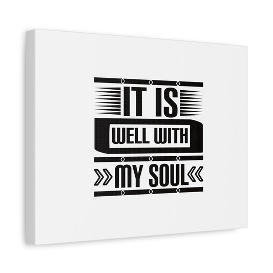 Scripture Canvas It Is Well With My Soul Psalm 42:7 White Christian Wall Art Bible Verse Print Ready to Hang