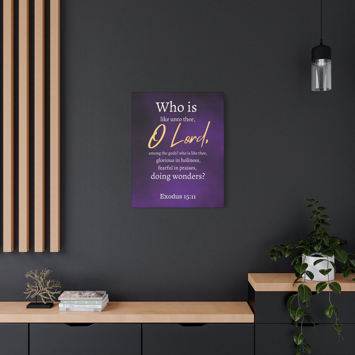 Scripture Walls Who Is Like You Lord? Exodus 15:12 Bible Verse Canvas Christian Wall Art Ready to Hang
