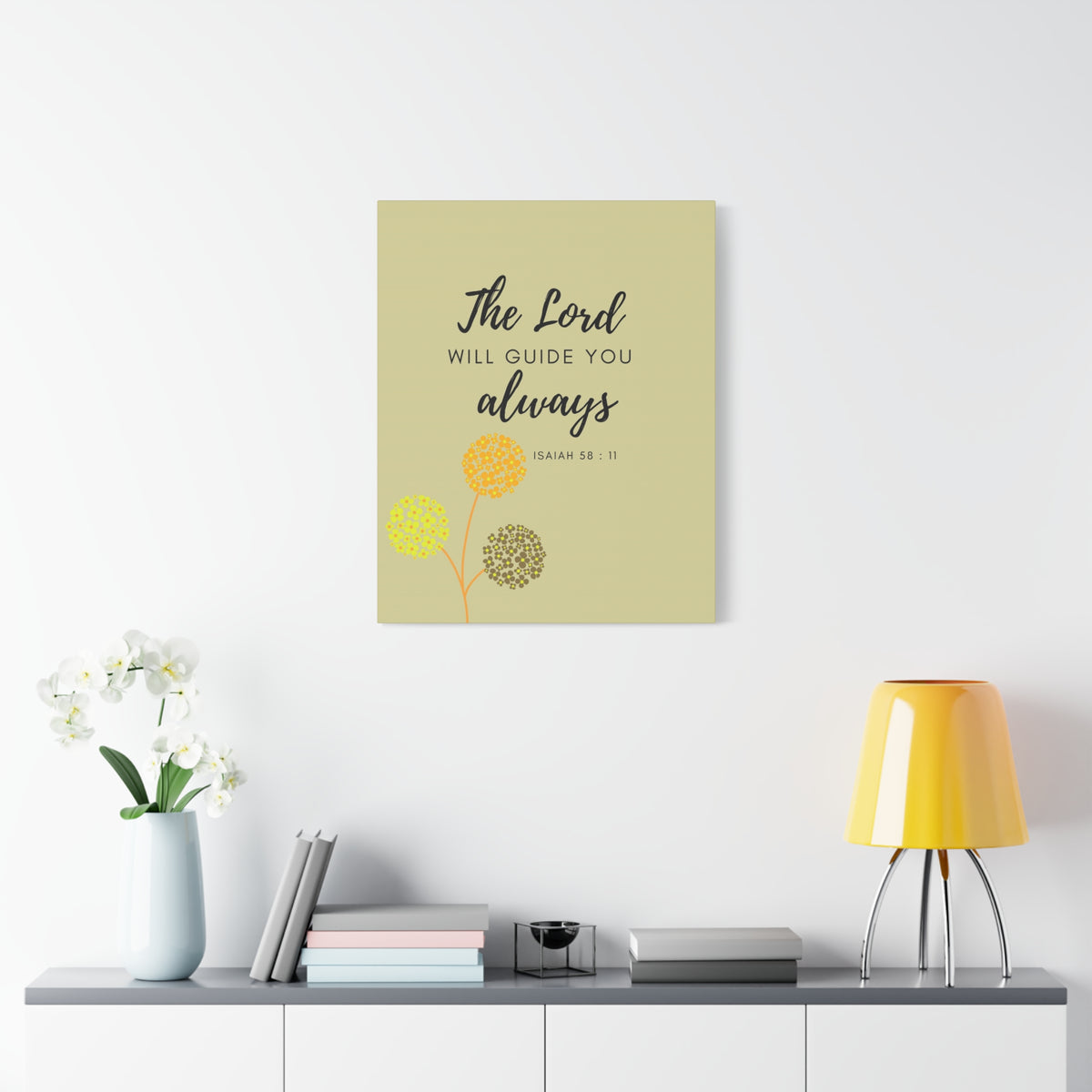 Scripture Canvas The Lord Will Guide You Isaiah 58:11 Christian Wall Art Bible Verse Print Ready to Hang