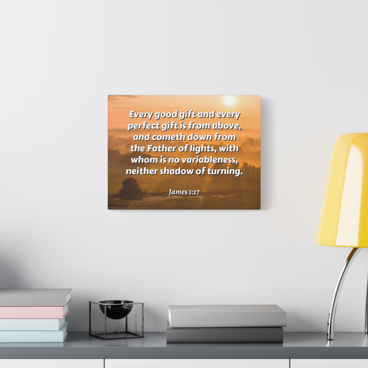 Scripture Canvas Father Of Light James 1:17 Christian Wall Art Bible Verse Print Ready to Hang