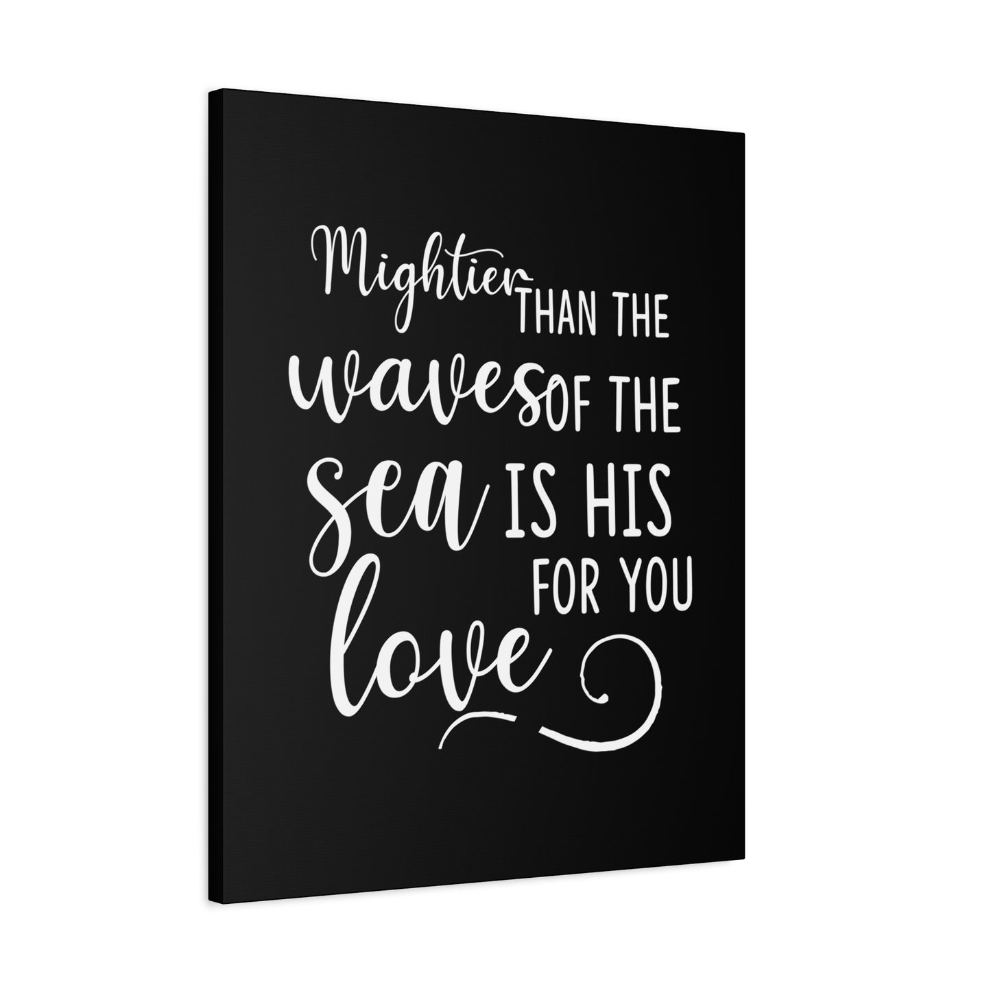 Scripture Canvas Mightier Than The Waves Of The Sea Psalm 93:4 Christian Wall Art Bible Verse Print Ready to Hang