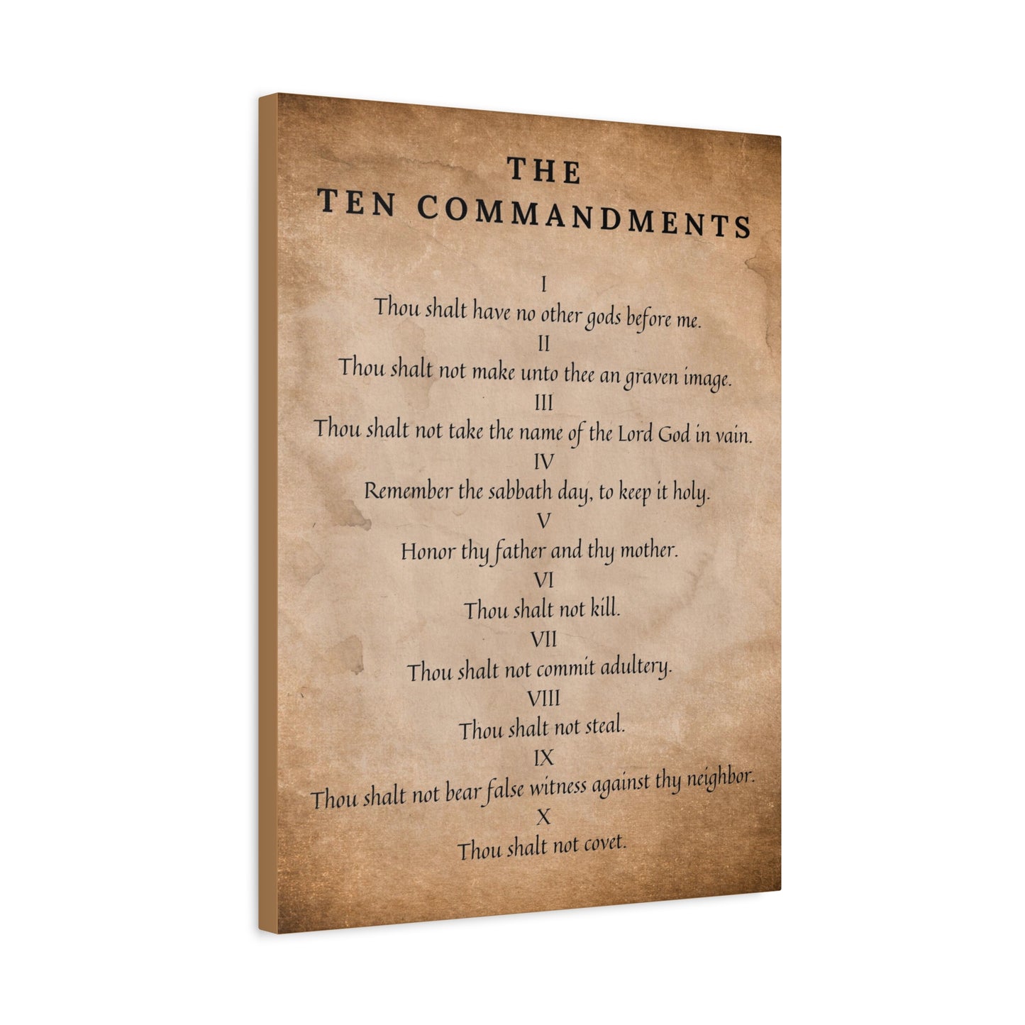 Scripture Canvas 10 Commandments Christian Wall Art Bible Verse Print Ready to Hang