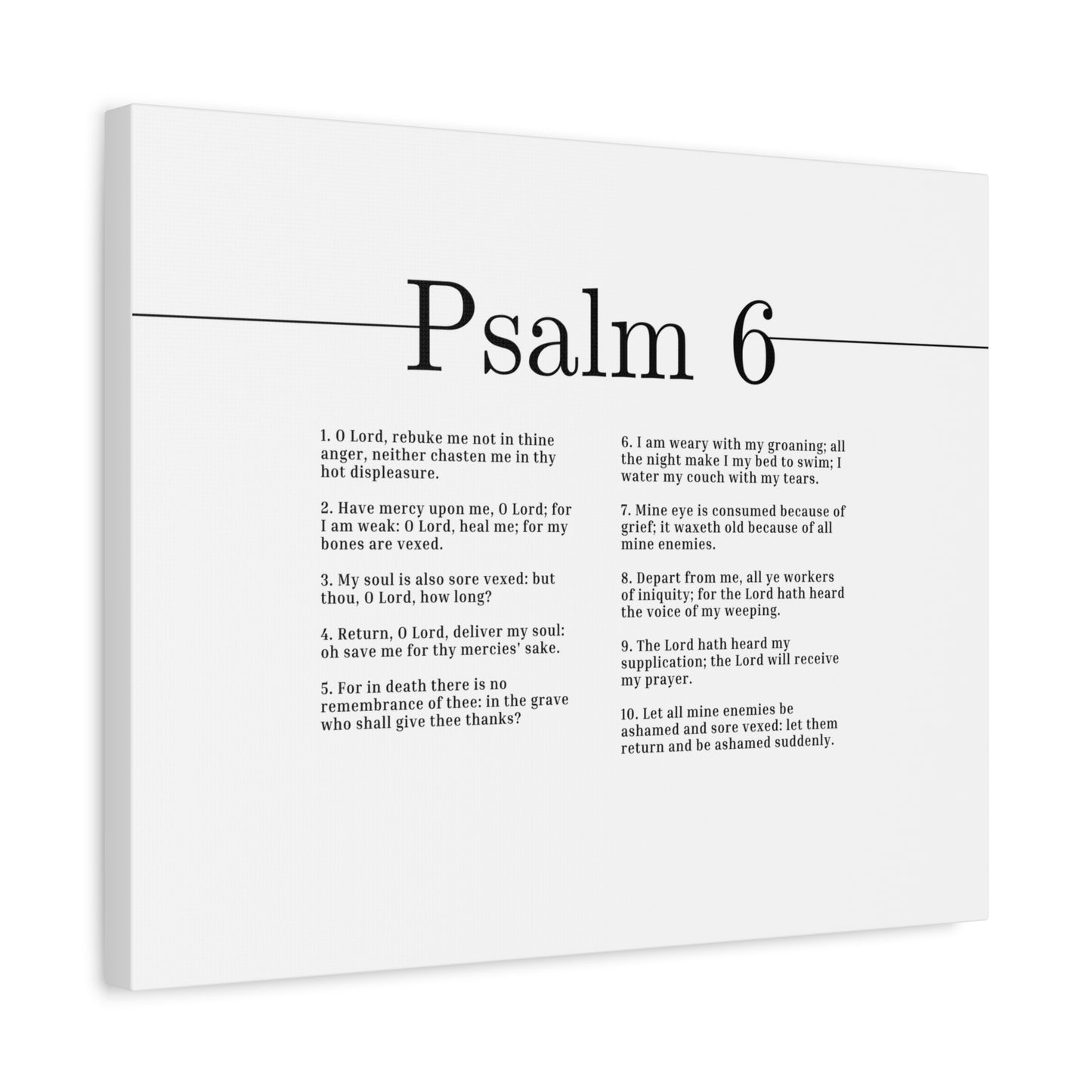 Scripture Canvas Receive My Prayer Psalm 6 Christian Wall Art Bible Verse Print Ready to Hang