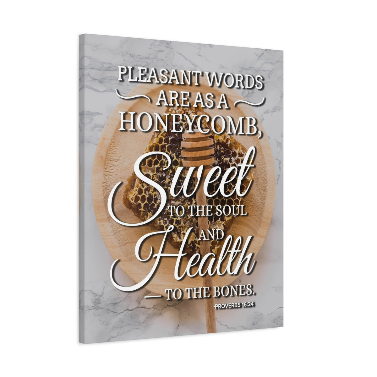 Scripture Canvas Pleasant Words Proverbs 16:24 Christian Wall Art Bible Verse Print Ready to Hang
