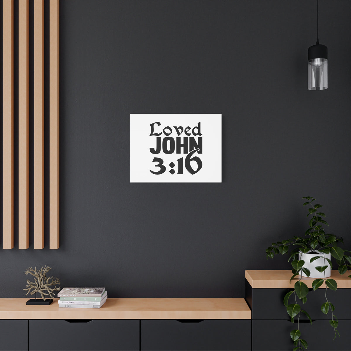 Scripture Canvas Loved John 3:16 Christian Wall Art Bible Verse Print Ready to Hang