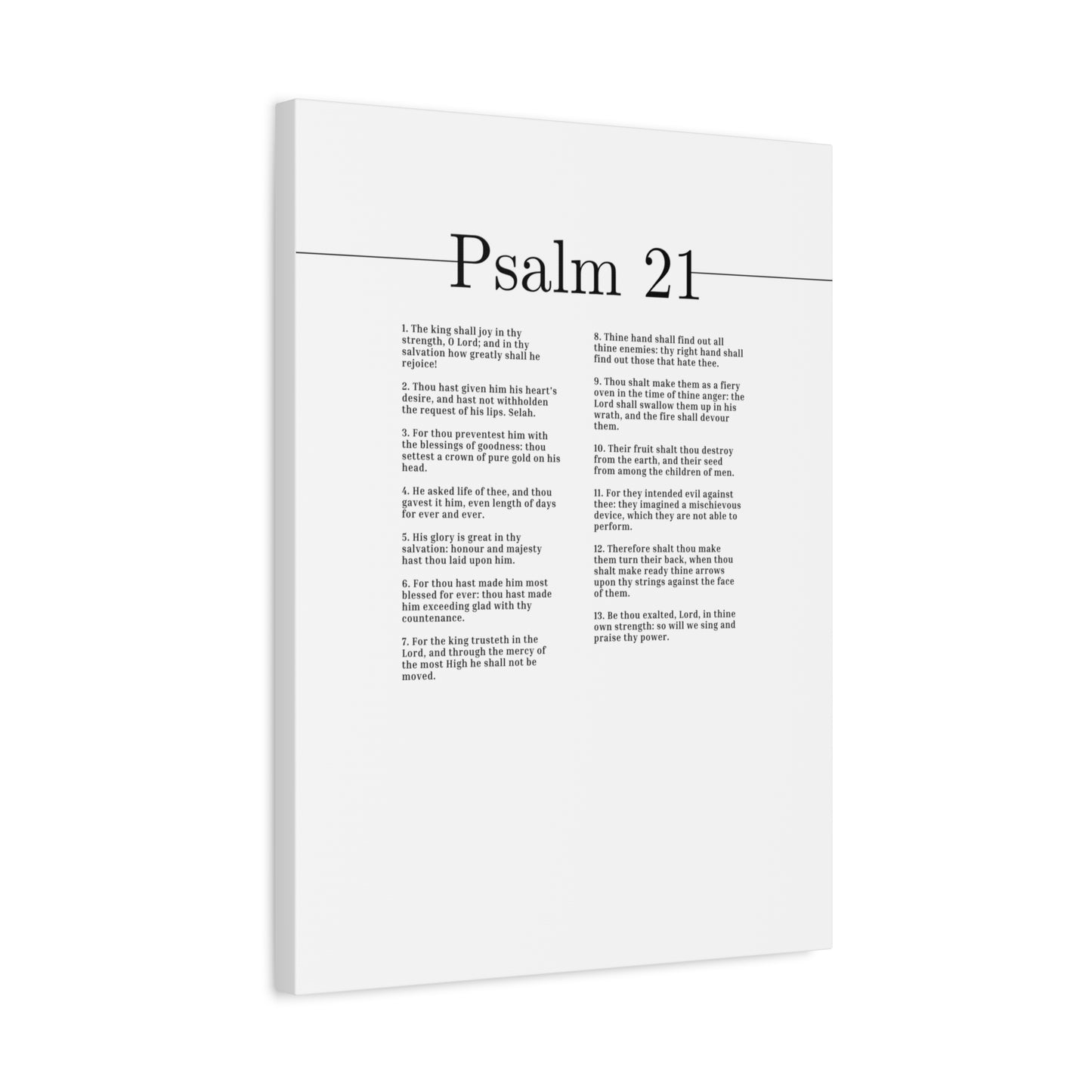 Scripture Canvas We Sing And Praise Thy Power Psalm 21 Christian Wall Art Bible Verse Print Ready to Hang