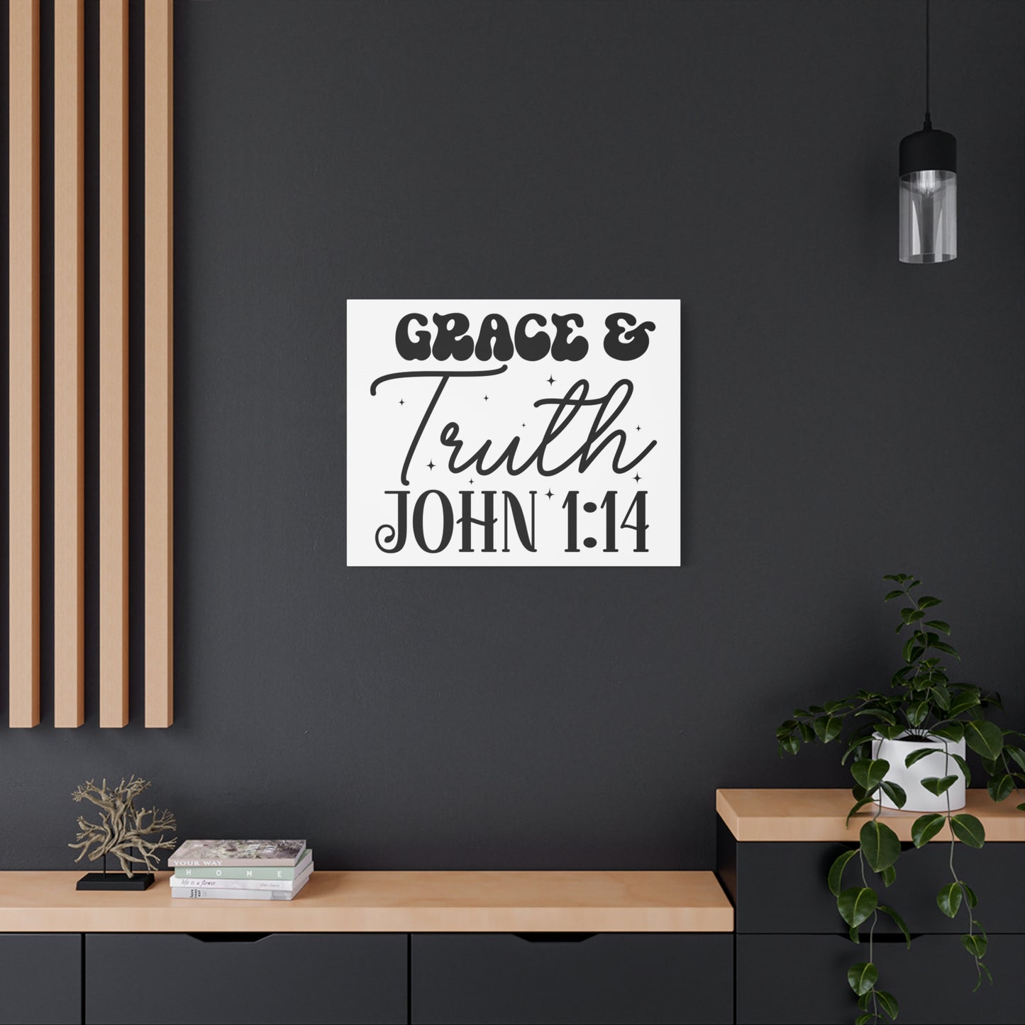 Scripture Walls John 1:14 Grace and Truth Bible Verse Canvas Christian Wall Art Ready to Hang Unframed