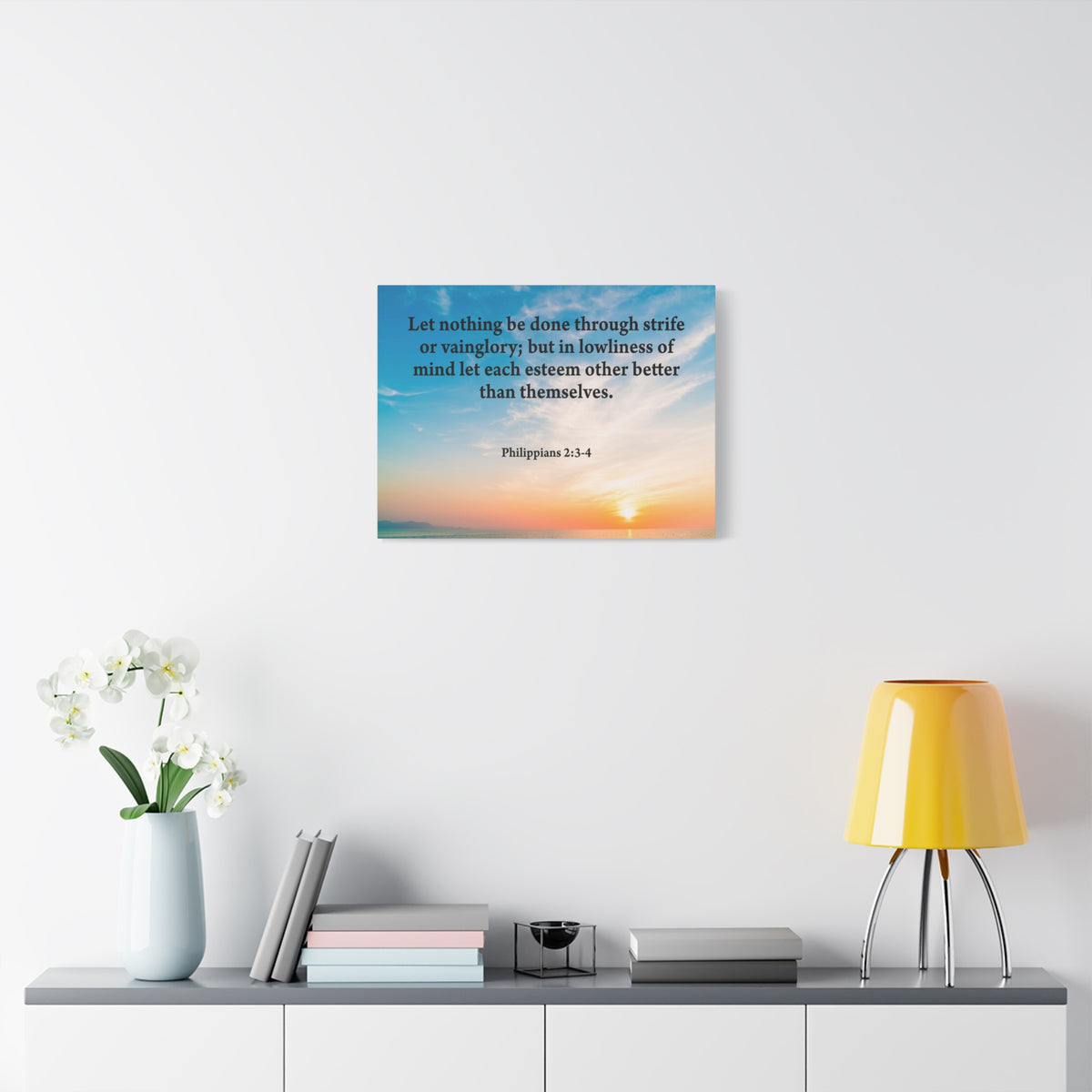 Scripture Canvas Let Nothing Be Done Philippians 2:3-4 Christian Wall Art Bible Verse Print Ready to Hang