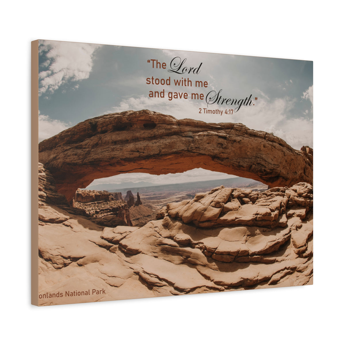 Scripture Canvas Stood With Me 2 Timothy 4:17 Christian Wall Art Bible Verse Print Ready to Hang