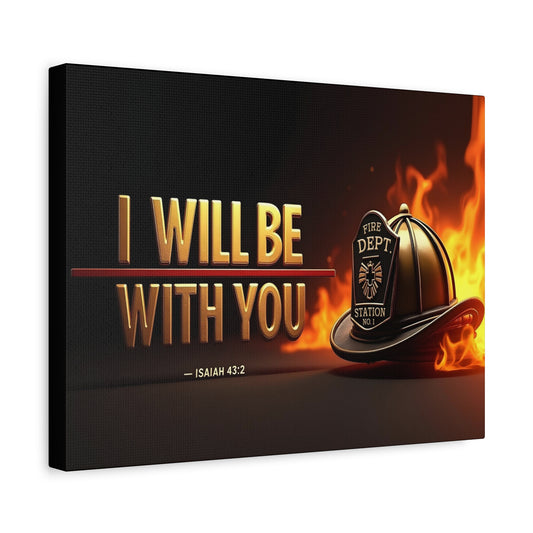 Scripture Walls Isaiah 43:2 Firefighter I Will Be With You Bible Verse Canvas Christian Wall Art Ready to Hang Unframed