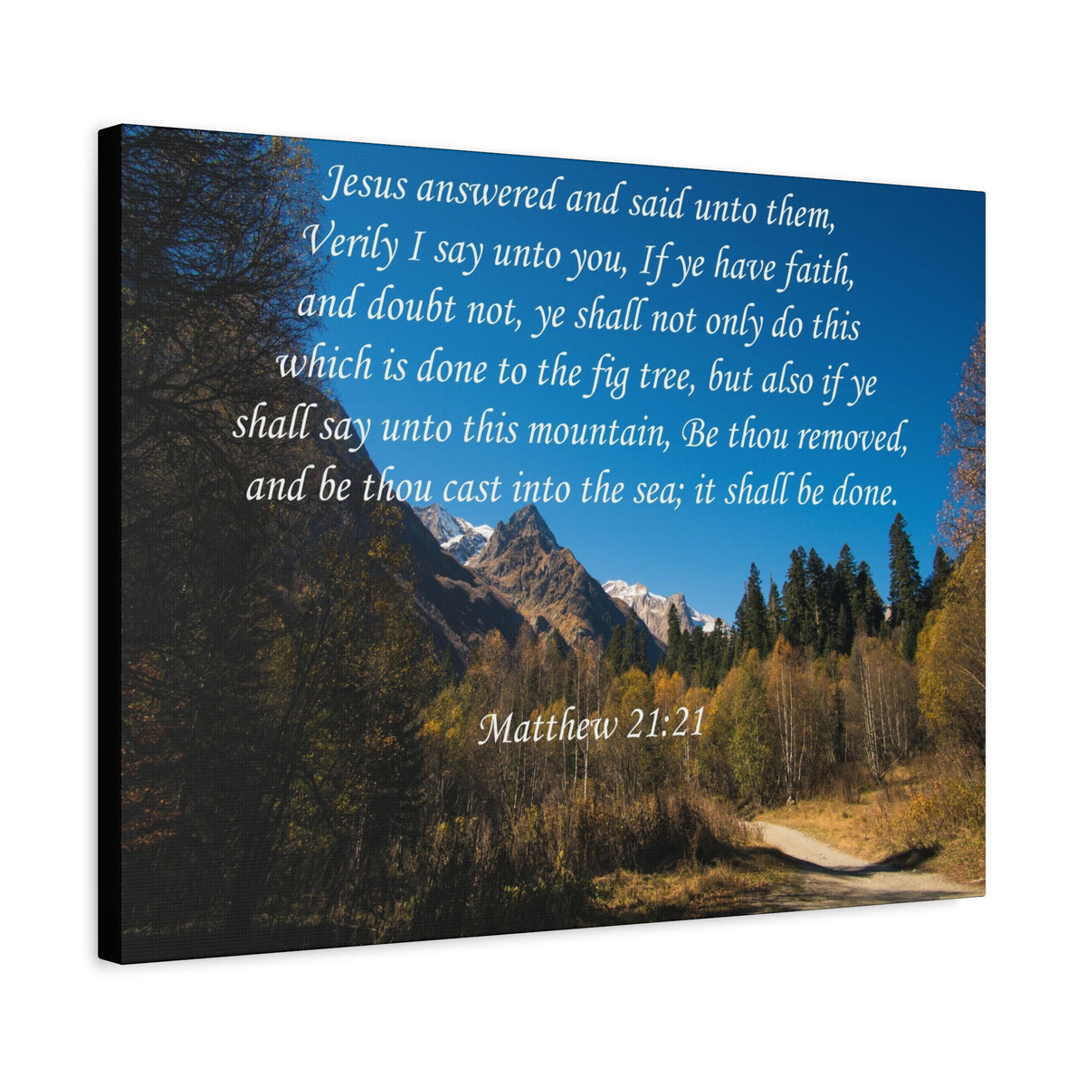 Scripture Canvas It Shall Be Done Matthew 21:21 Christian Wall Art Bible Verse Print Ready to Hang