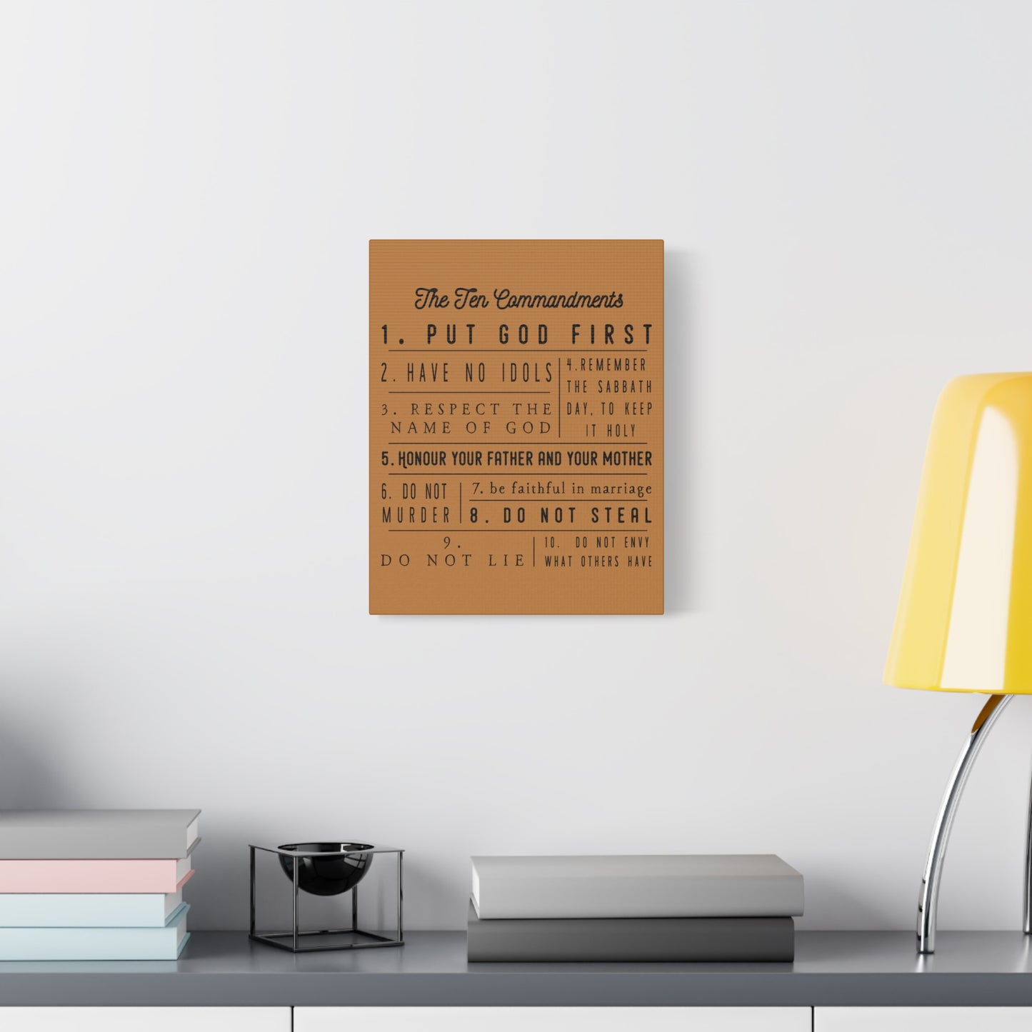 Scripture Canvas Ten Commandments Exodus 20:2–17 Christian Wall Art Print Ready to Hang