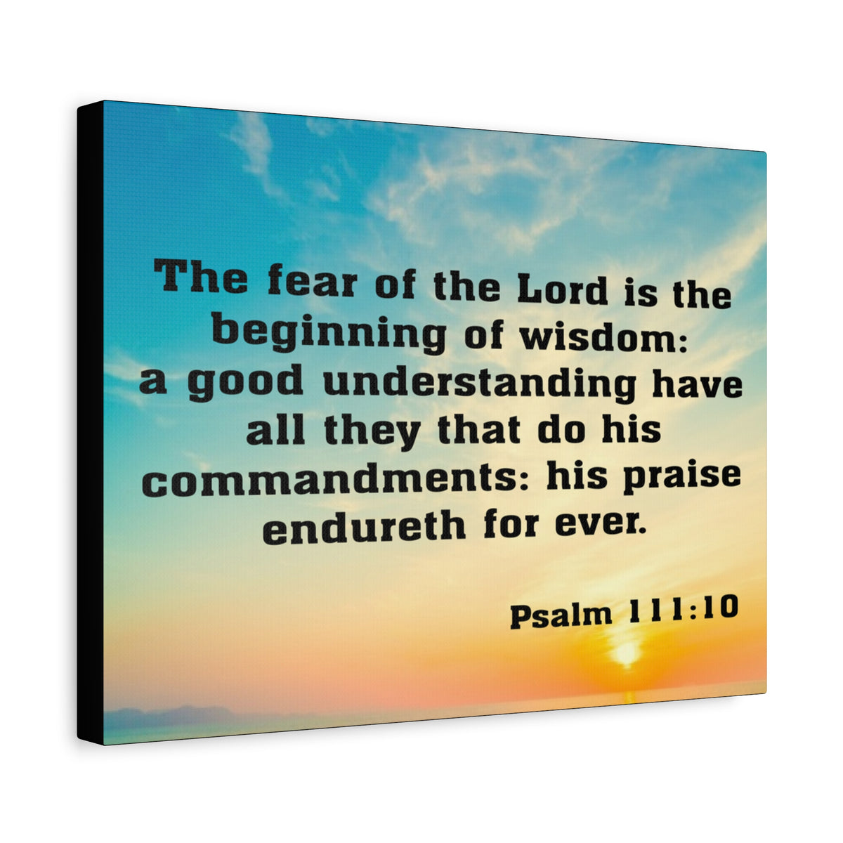 Bible Verse Canvas The Fear of The Lord is The Beginning of Wisdom Psalm 111:10 Christian Home Décor Wall Art Scripture Ready to Hang Faith Print