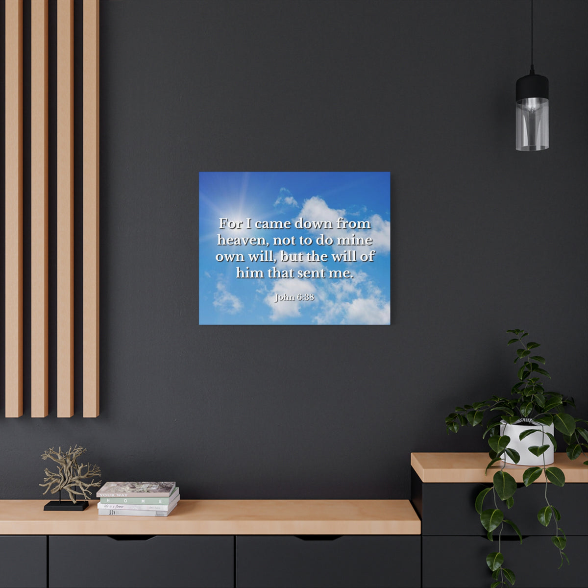 Scripture Canvas Will Of Him John 6:38 Christian Wall Art Bible Verse Print Ready to Hang