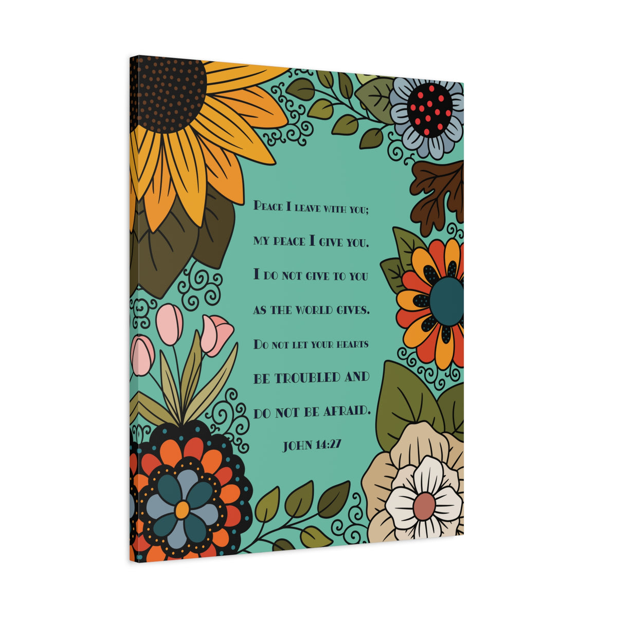 Scripture Canvas Peace I Live With You John 14:27 Christian Wall Art Bible Verse Print Ready to Hang