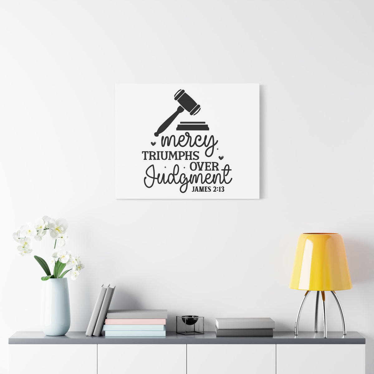 Scripture Walls Mercy Triumphs Over Judgment James 2:13 Bible Verse Canvas Christian Wall Art Ready to Hang Unframed