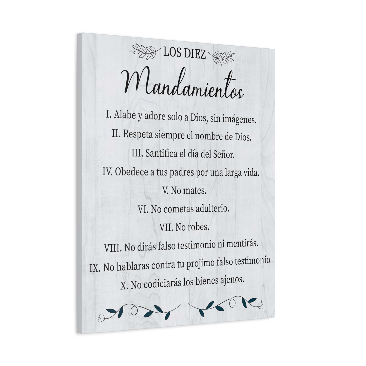 Los Diez Mandamientos 10 Commandments Exodus 20:2-17 Spanish Portrait Christian Wall Art Bible Verse Print Ready to Hang