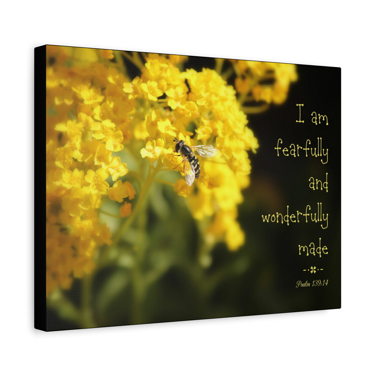 Scripture Walls Wonderfully Made Psalm 139:14 Bee Bible Verse Canvas Christian Wall Art Ready to Hang