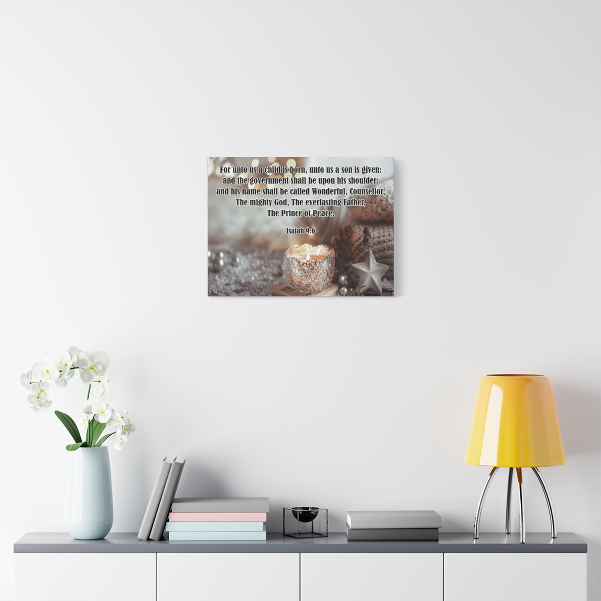 Scripture Canvas The Prince of Peace Isaiah 9:6 Christian Wall Art Bible Verse Print Ready to Hang
