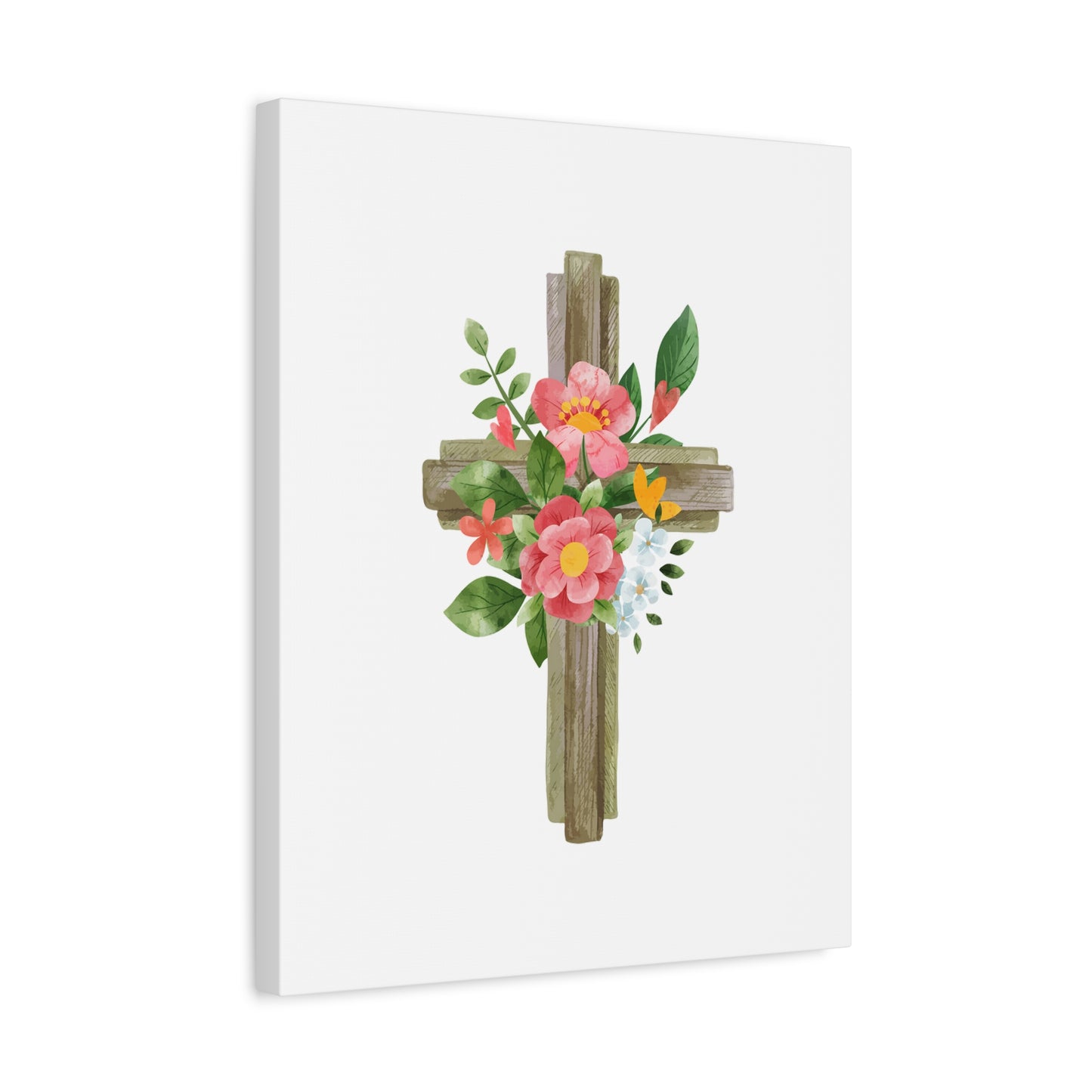 Scripture Canvas Flower Cross Psalms 103:15 Christian Wall Art Bible Verse Print Ready to Hang