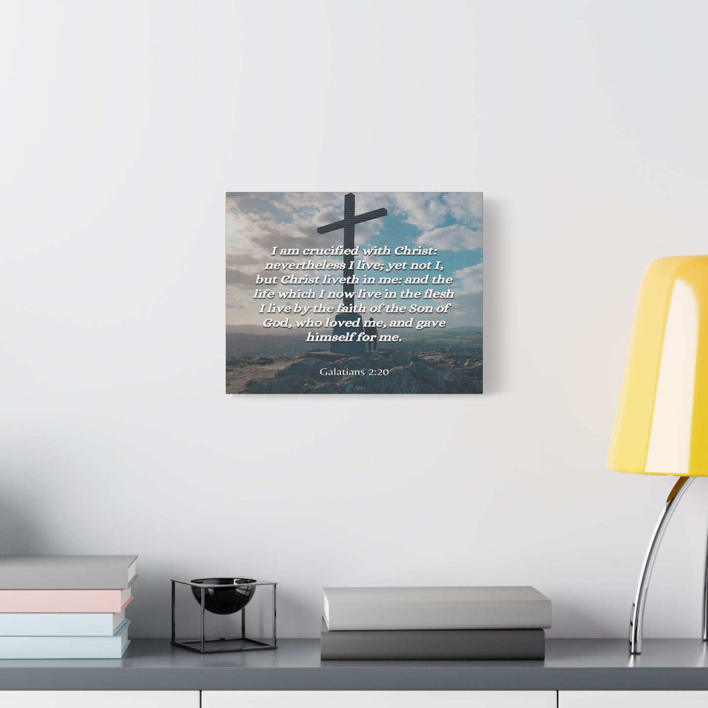 Scripture Canvas By The Faith Galatians 2:20 Christian Wall Art Bible Verse Print Ready to Hang